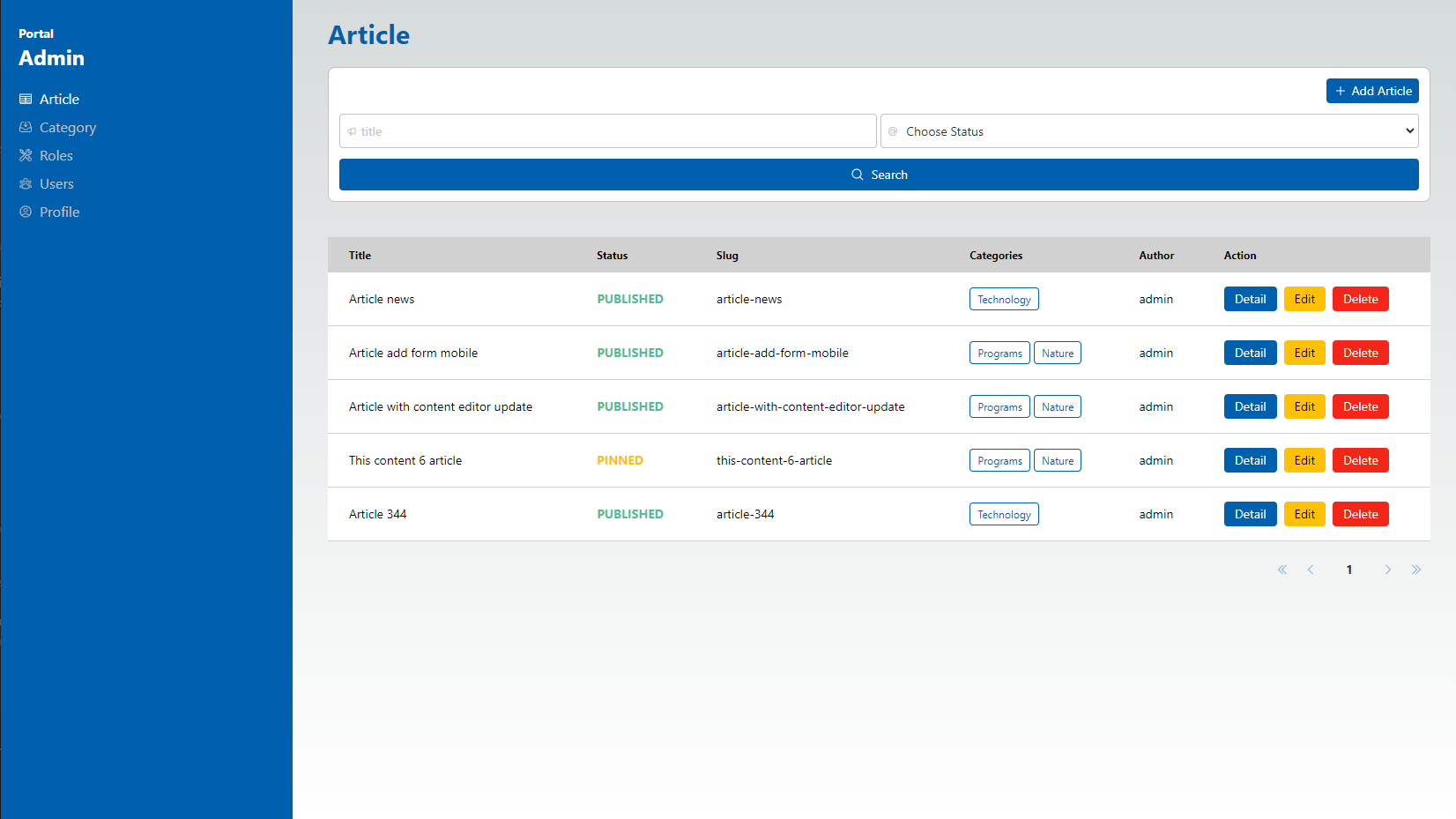 admin portal